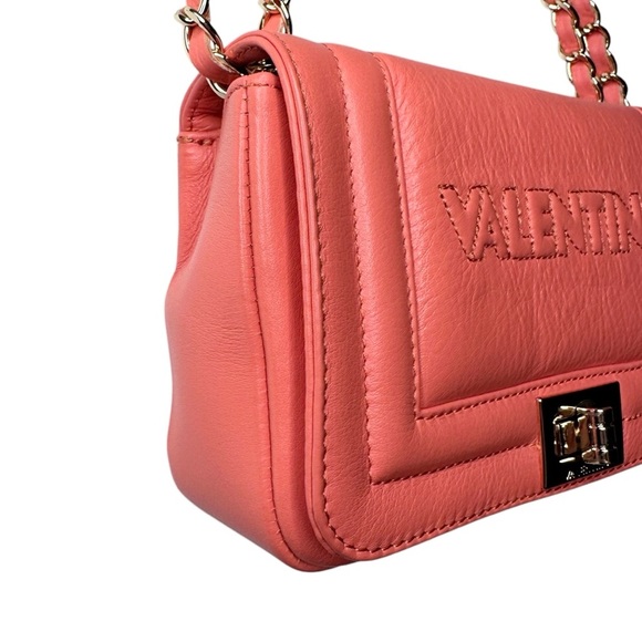 Mario Valentino Orange Leather Signature Embossed Shoulder Crossbody Bag - Picture 4 of 16